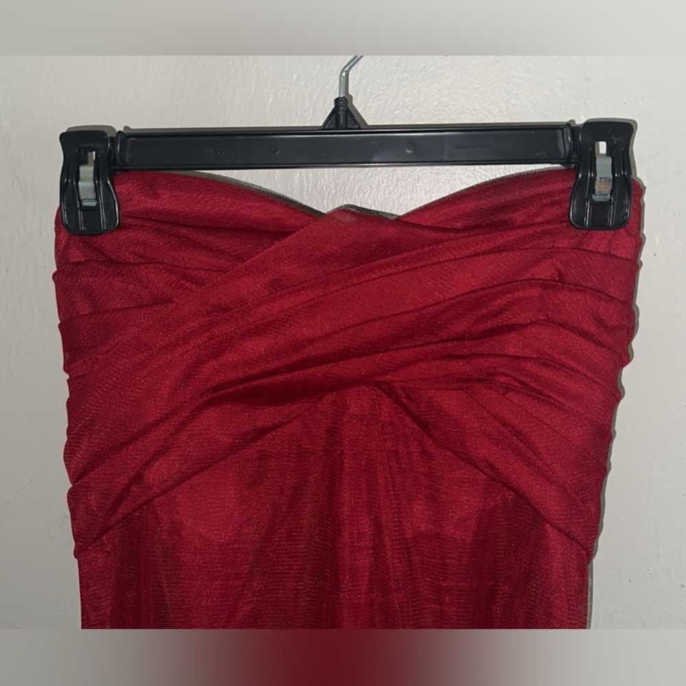 Elegant Red Lazaro Strapless Dress